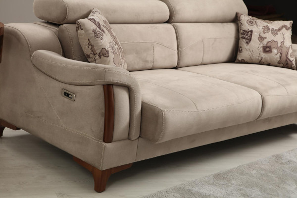 Sofagarnitur Wohnzimmer Dreisitzer Sofa Komplett Einsitzer Sessel Textil Möbel