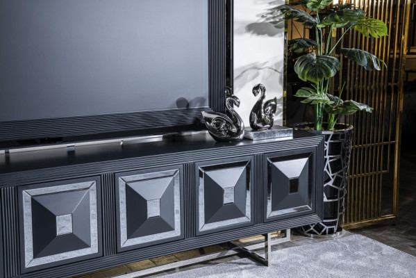 Wohnzimmer TV schrank tv fernseher stander schrank lowboard neu Schwarz