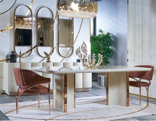Luxus Tische Esszimmer Tisch Esszimmer Moderner Gold Edelstahl