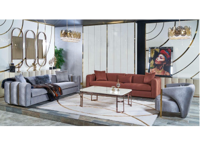 Sofagarnitur 3+3+1 Sitz Couchtisch Set Sofa Polster Couch 4tlg. Set
