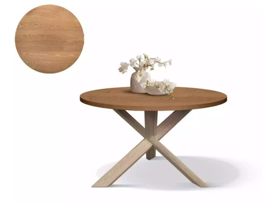 Rund Küche Esstisch Couchtisch Farbe Braun Stil Modern Holz 140cm