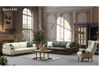 Sofagarnitur 3+3+1 Sitzer Gruppe Sofa Sessel Sofas Klassisches Set
