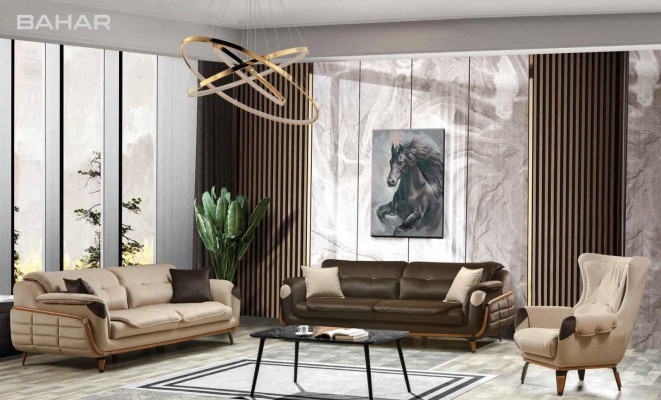 Sofagarnitur 3+3+1 Sitzer Gruppe Sofa Sessel Sofas Klassisches Set