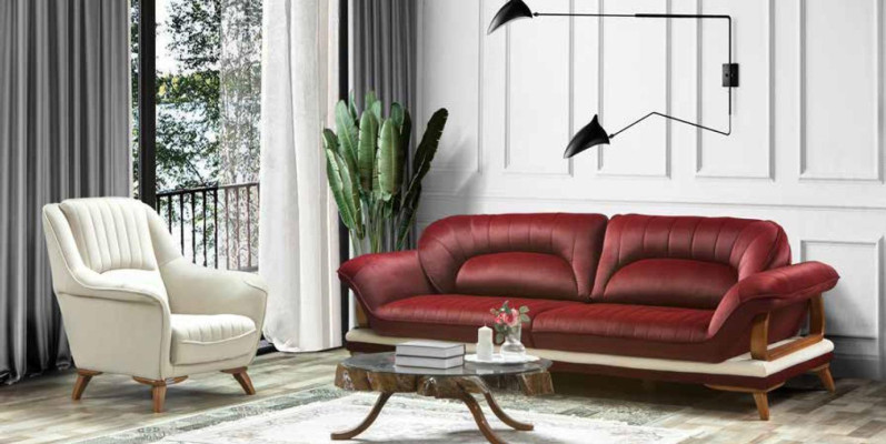 Luxus Garnitur Set Sofagarnitur 3+3+1 Sitzer Sofas Sessel Stoff 3tlg.