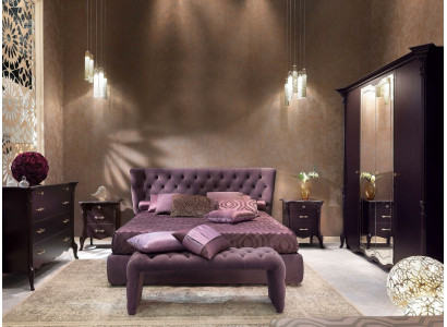 Bett Polster Design Luxus Doppel Hotel Betten Schlaf Zimmer Luxus Lila