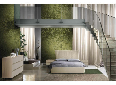 Luxus Schlafzimmer Set 4tlg. Bett + 2x Nachttisch +Kommode Moderne Design Betten