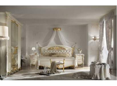 Schlafzimmer 3 tlg. Set Bett 2x Nachttisch Polster Konsole Betten Doppel Hotel
