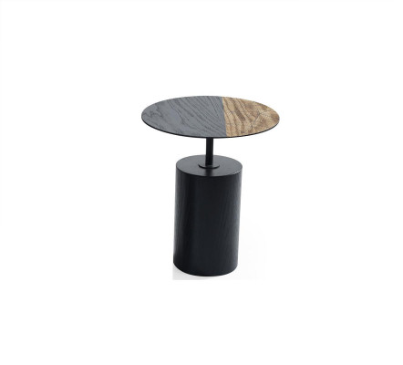 Beistell Rund Tisch Couchtisch Design Holz Schwarz Wohnzimmer Tisch 