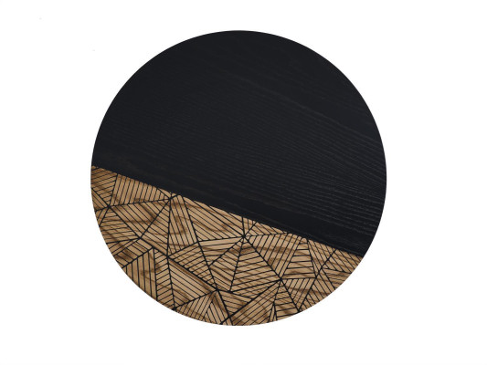 Beistell Rund Tisch Couchtisch Design Holz Schwarz Wohnzimmer Tisch 