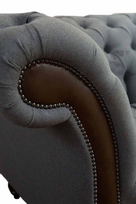 Englische Chesterfield Luxus Textil Sofa 4 Sitzer Sofa Polster Design Stoffsofas