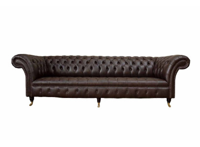 Sofa 4 Sitzer Chesterfield Couch Luxus 245cm Ledersofa Couchen Möbel