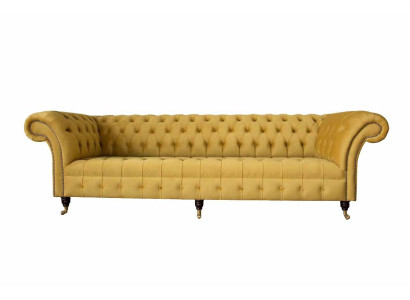 Chesterfield Textil Polster Luxus Sofa Design Couch Sofa 4 Sitzer Neu