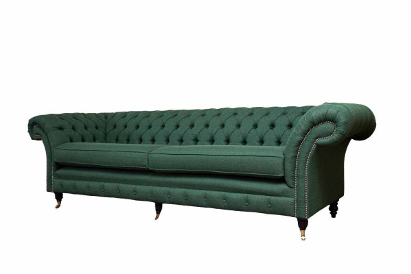 Sofa 4 Sitzer Grün Wohnzimmer Modern Design Polster Stoff Luxus 