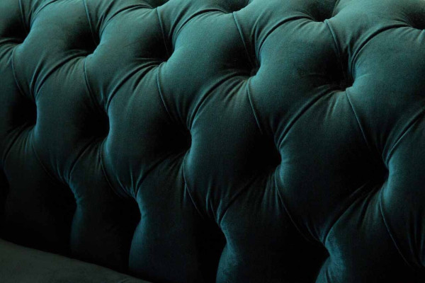 Chesterfield Polster 3 Sitzer Textil Couchen Sofa Dreisitzer Couch Samt