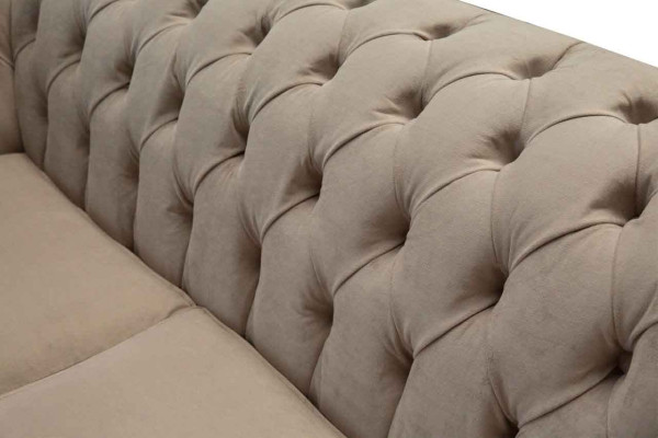 Chesterfield Textil Polster Sofa Design Luxus Couch Stoff Sofas 2 Sitzer