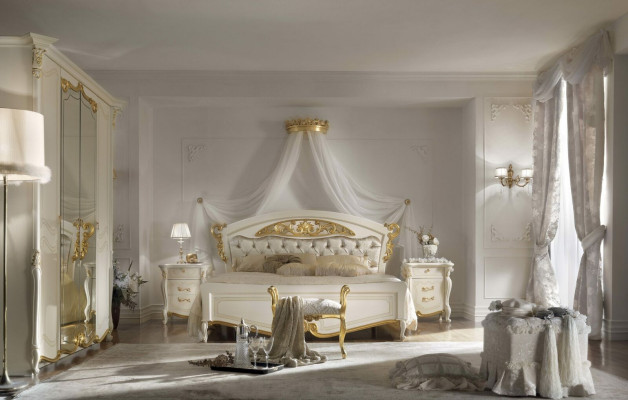 Italienische Schlafzimmer Möbel Luxus Designer Bett Doppel Betten Gold