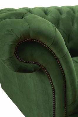 Chesterfield Büro Sitzmöbel Einrichtung Sofa Couch 2 Sitz Textil Grün