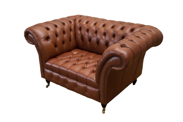 Chesterfield Design Stoff Couch Sessel 1.5 Sitzer Polster Sofas Lounge