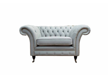 Sessel Polster Sofa Textil Chesterfield Couchen 1 Sitzer Einsitzer Grau