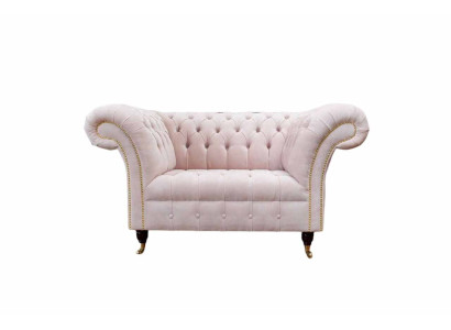 Sessel Polster Sofa Textil Chesterfield Couchen 1 Sitzer Einsitzer Rosa