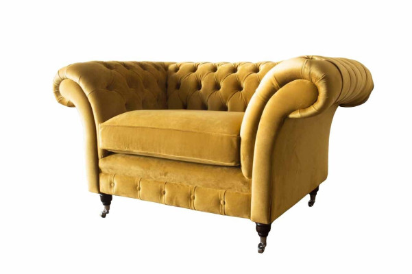 Chesterfield Sessel Stoff Textil Modern Wohnzimmer Luxus Design Möbel