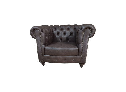 Chesterfield Sessel Couch 1 Sitzer Leder Lounge Sitz Luxus Einsitzer