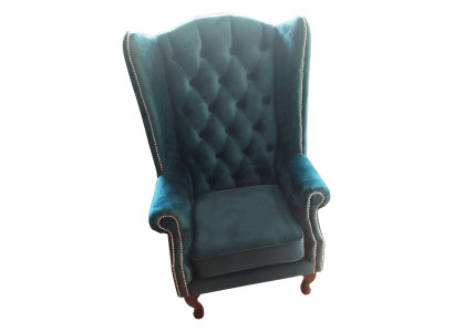Ohrensessel Chesterfield Samt Einsitzer Luxus Sessel Couchen Sofa