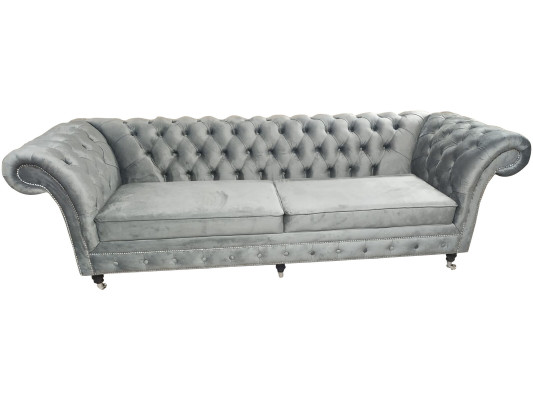 Sofa Chesterfield 3 Sitzer Couch Textil Stoff Couchen Sofas Polster 230cm