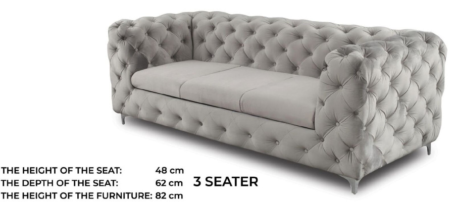 Dreisitzer Chesterfield Couch Polster Möbel Wohnzimmer Einrichtung