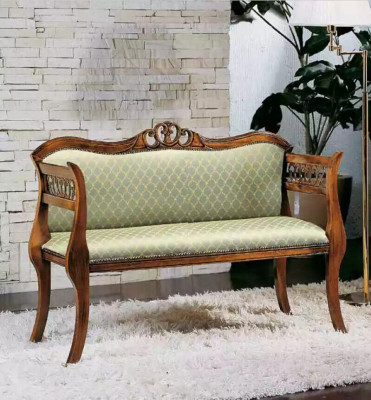 Klassische Bank Luxus Polster Sitzbank Wohnzimmer Sitzmöbel Zweisitzer