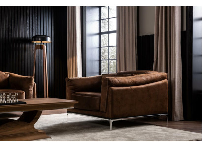 Sessel in Braun Modern Style Mittel gepolstert Luxuriös Bequem Einsitzer