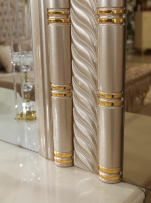 Schlafzimmer Set Luxus Schminktisch mit Spiegel weiß Design neu 2tlg