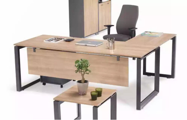 Exklusiver Eckschreibtisch Büromöbel Braun Ecktisch Arbeitszimmer Neu