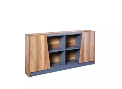 Arbeitszimmer Bücherregal Schrank Holz Regal Vitrine Braun Modern