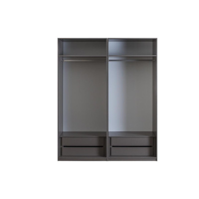 Doppelbett Komplette Schlafzimmer Bett 4tlg Grau Nachttische Schrank