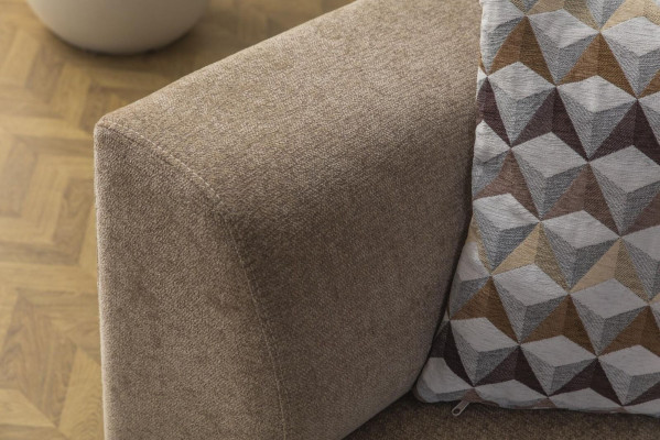 Sofagarnitur Dreisitzer Sessel Polstersofa Modern Stoffsofa Braun Set