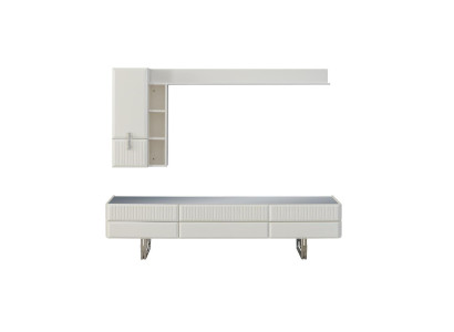 Holzschrank TV Ständer Regale RTV Lowboard Sideboard Holz Weiß Schrank