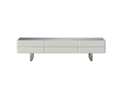Holzschrank TV Ständer RTV Lowboard Schrank Holz Weiß Modern Sideboard