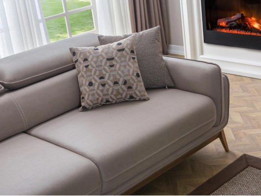Wohnzimmer 2x Sofa Set Dreisitzer Kunstleder Modern Sessel Neu Design Couchtisch