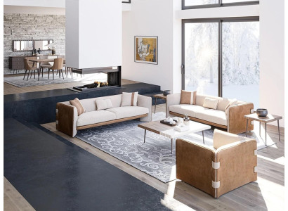 Luxus Sofa Set 2x Dreisitzer Sofas Couchen Modern Sessel Wohnzimmer Einrichtung