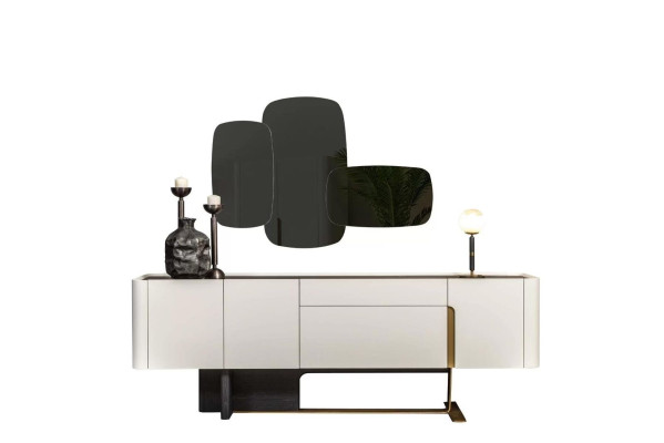 Sideboard Anrichte Weiß Schrank Spiegel Kommode Holz Garnitur Kommode