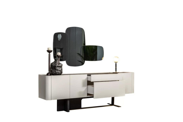 Sideboard Anrichte Weiß Schrank Spiegel Kommode Holz Garnitur Kommode