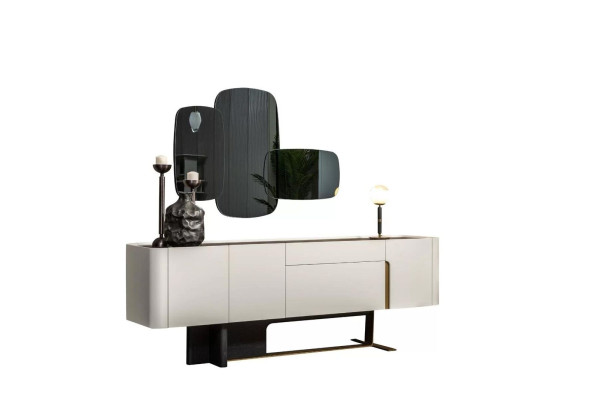 Sideboard Anrichte Weiß Schrank Spiegel Kommode Holz Garnitur Kommode