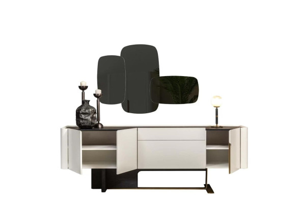 Sideboard Anrichte Weiß Schrank Spiegel Kommode Holz Garnitur Kommode