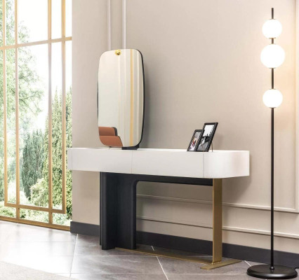 Schminktisch Frisiertisch Konsolentisch Spiegel Holz Weiß Design Set