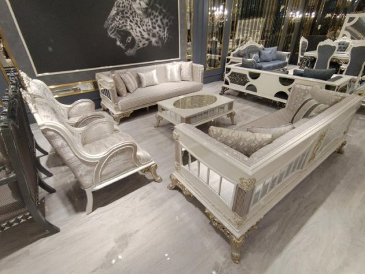 Modern Sofagarnitur Set 5 Tlg Luxus Wohnzimmer Set 3+3+1+1+Couchtisch Neu