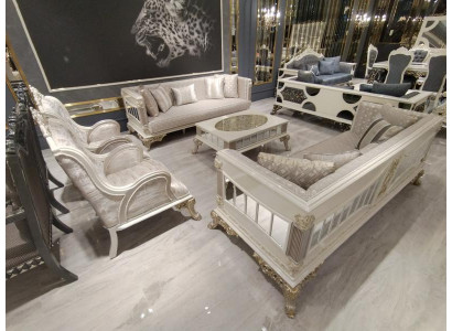 Modern Sofagarnitur Set 5 Tlg Luxus Wohnzimmer Set 3+3+1+1+Couchtisch Neu