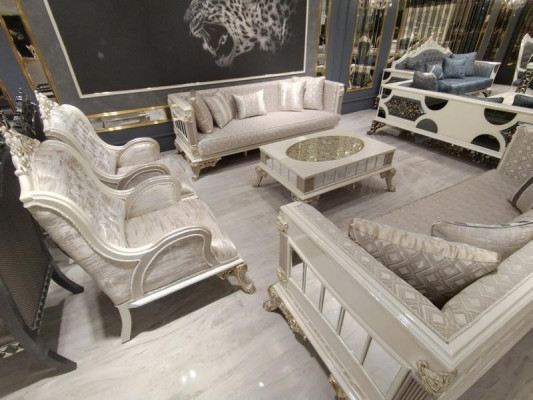 Modern Sofagarnitur Set 5 Tlg Luxus Wohnzimmer Set 3+3+1+1+Couchtisch Neu