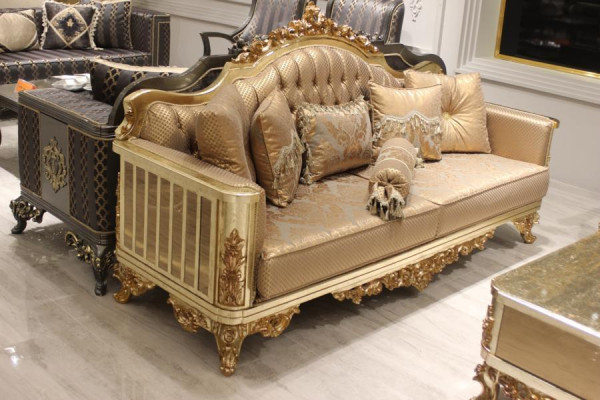 Sofagarnitur 3311 Couchtisch Textil Holz Komplett Set Sofa Sessel Sofagarnitur