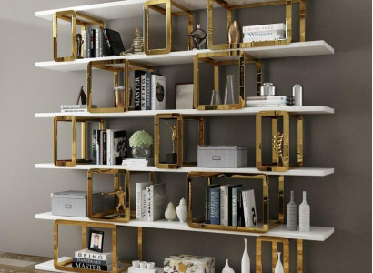 Design Trenn Wand Regal Wohnzimmer Schränke Edelstahl Regale Bücher Schrank Neu